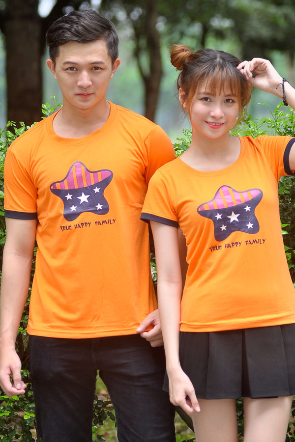 Áo thun cặp. Màu cam. Thanh lý giá rẻ