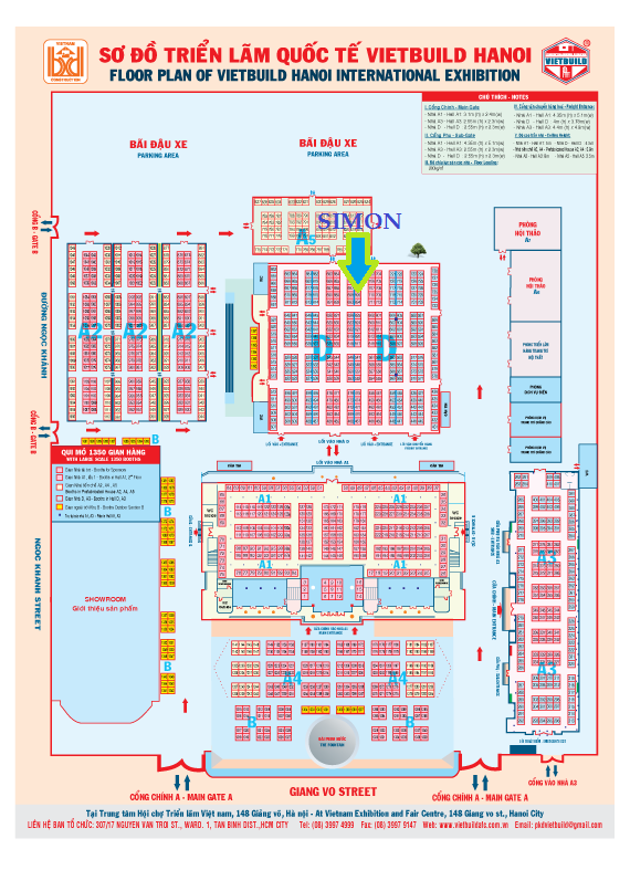 Sơ đồ triển lãm quốc tế Vietbuld Hà Nội 2015