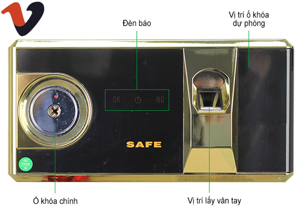Hình ành cấu tạo két sắt Vân tay Việt Nhật