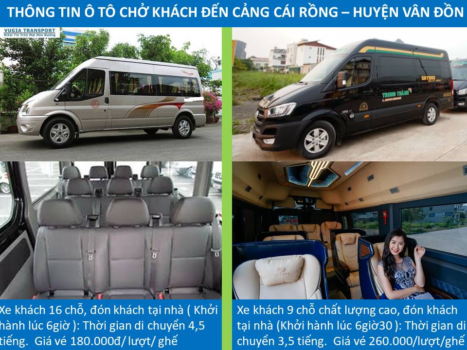 Xe ô tô khách tuyến Hải Phòng đến cảng Ao Tiên - Vân Đồn