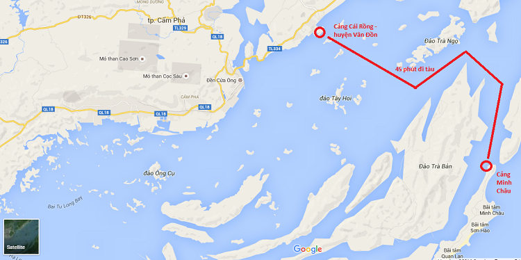 Vị trí đảo Minh Châu huyện Vân Đồn