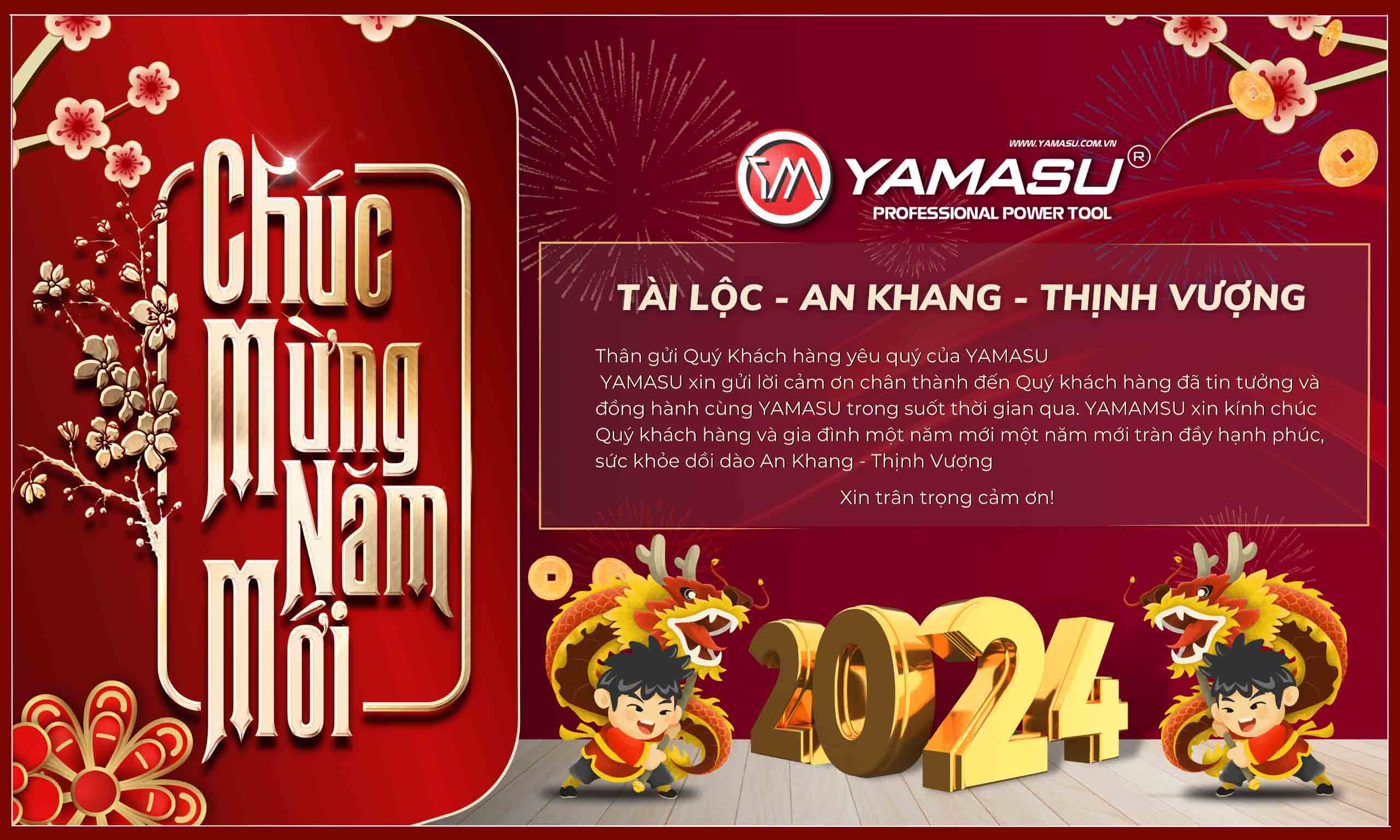 YAMASU chúc mừng năm mới quý khách hàng xuân Giáp Thìn
