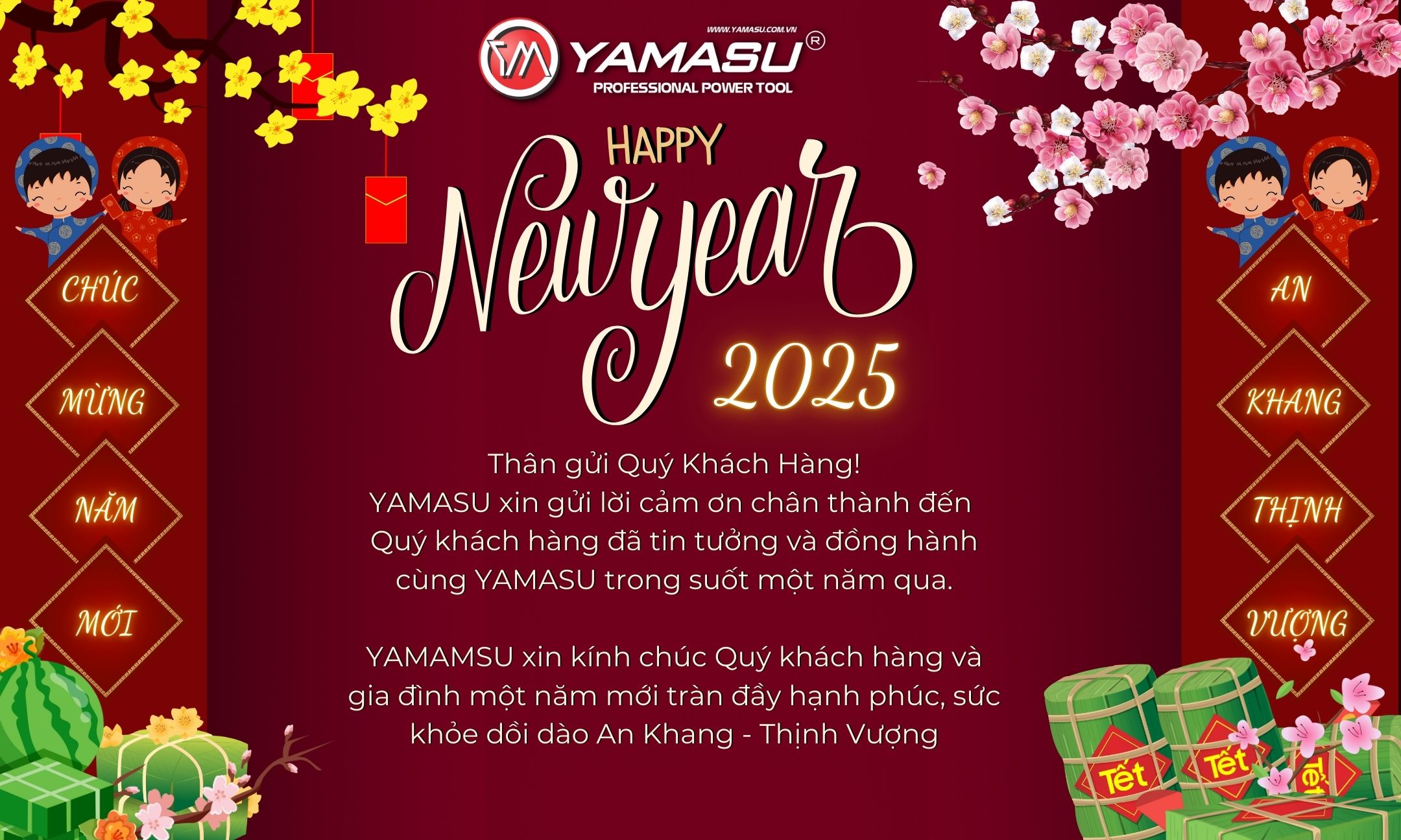 Công ty TNHH Điện máy YAMASU chúc mừng năm mới năm 2025!