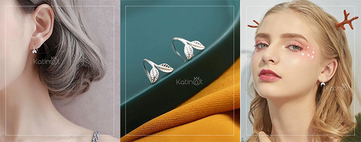 Bong tai bac chiec la