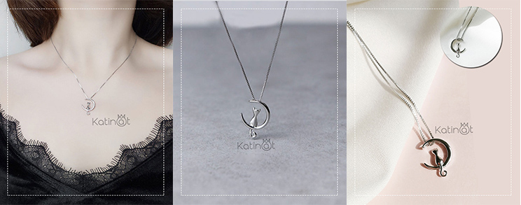 Day chuyen bac treo hình meo con