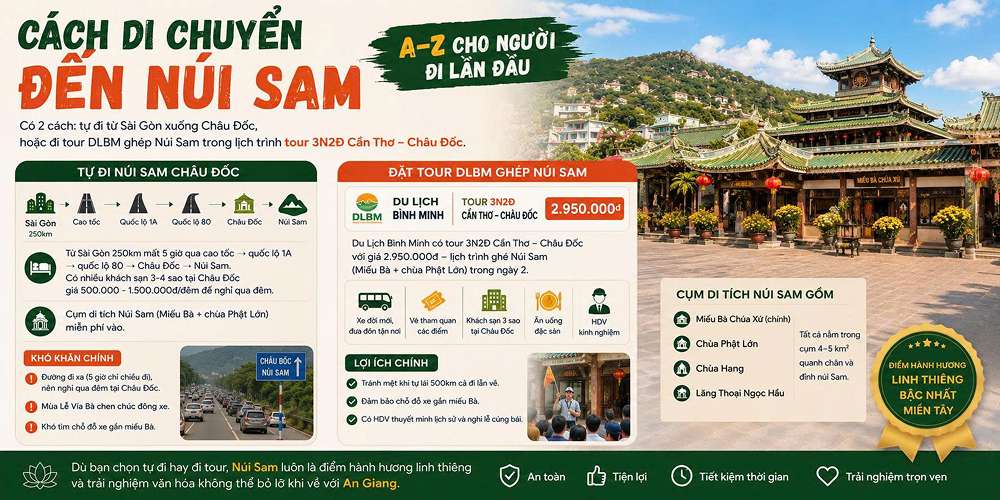 Cách di chuyển đến Núi Sam
