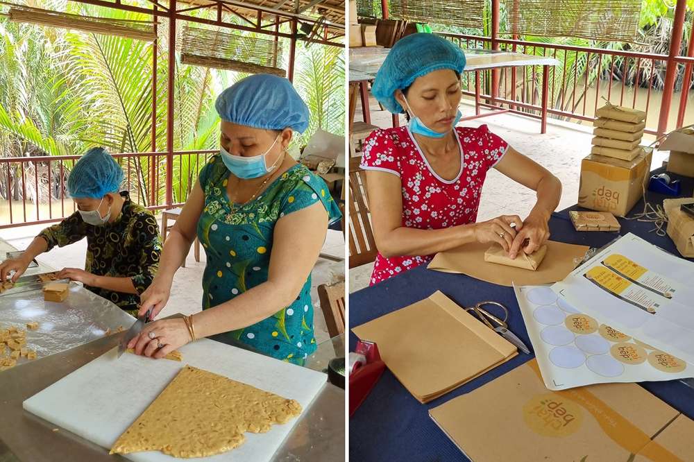 Công đoạn gói kẹo