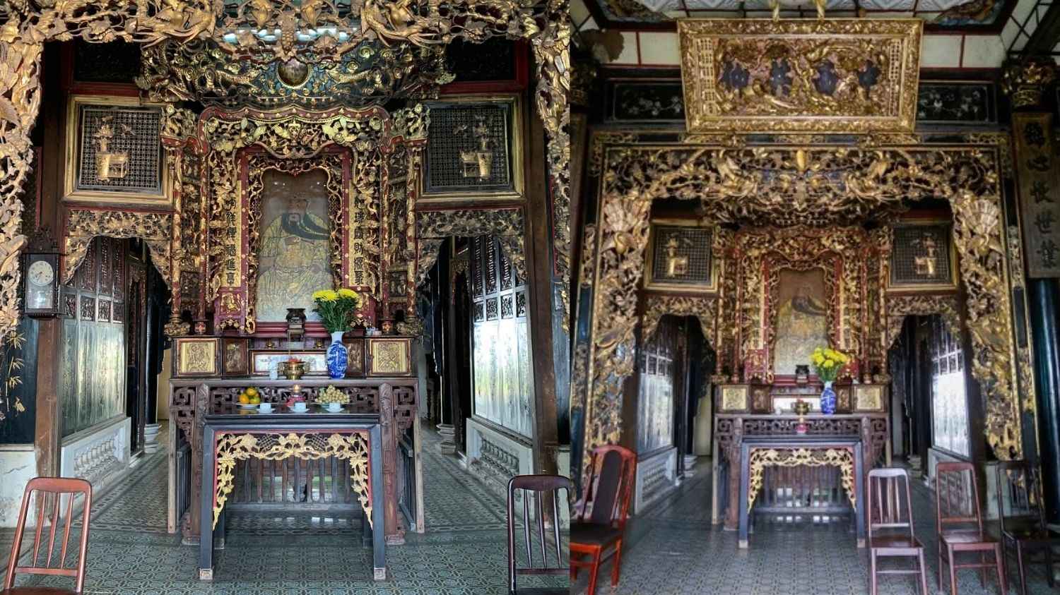 Hoa văn, họa tiết chạm khắc và nội thất bên trong Nhà cổ Huỳnh Thủy Lê