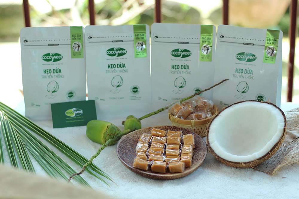 Một số sản phẩm từ làng nghề kẹo dừa Bến Tre