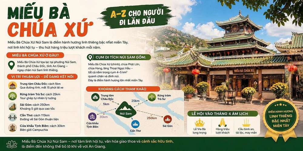 Chùa Phật Lớn Núi Sam nằm ở đâu?
