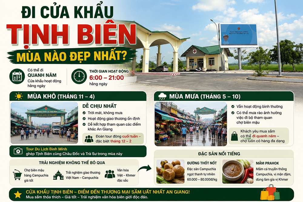 Đi cửa khẩu Tịnh Biên mùa nào đẹp nhất?