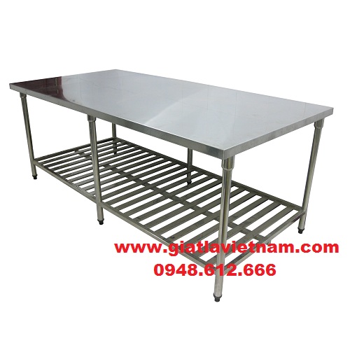 Thiết bị Bàn inox có giá nan dưới