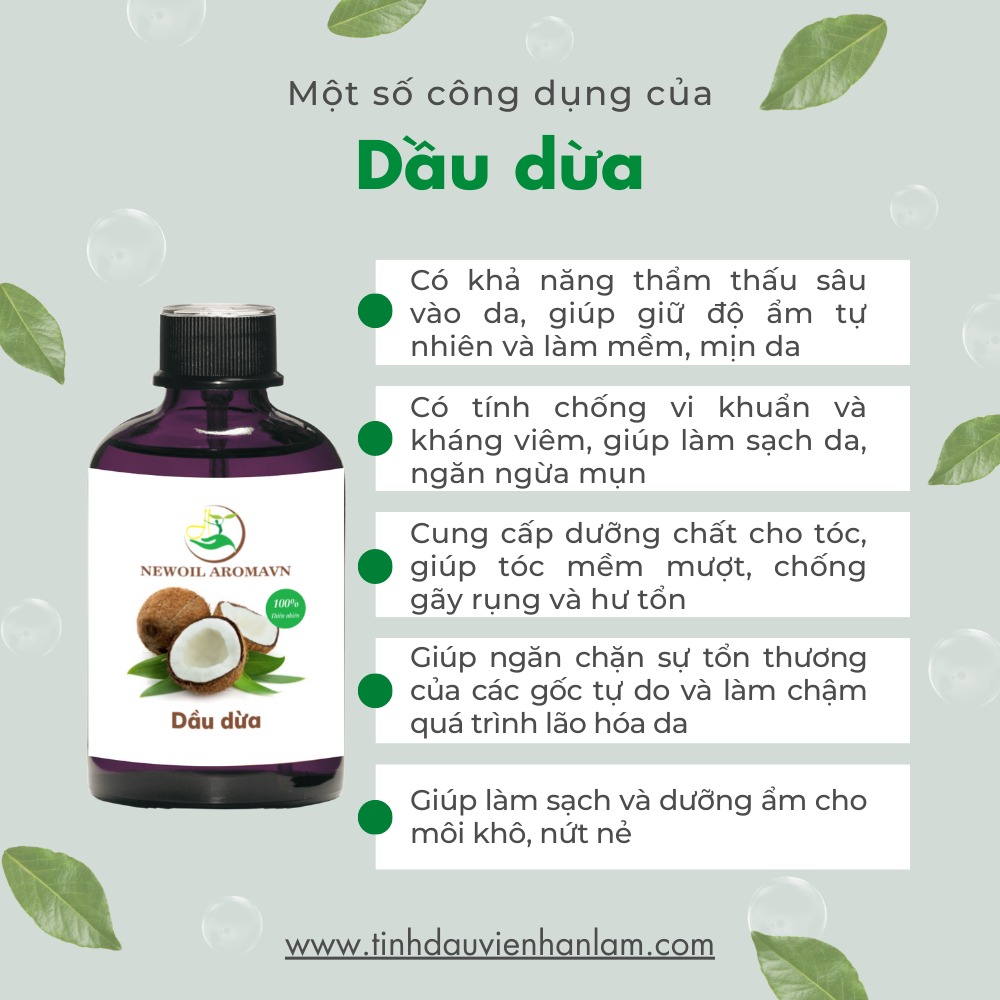 Tác dụng của Dầu dừa Newoil Aromavn