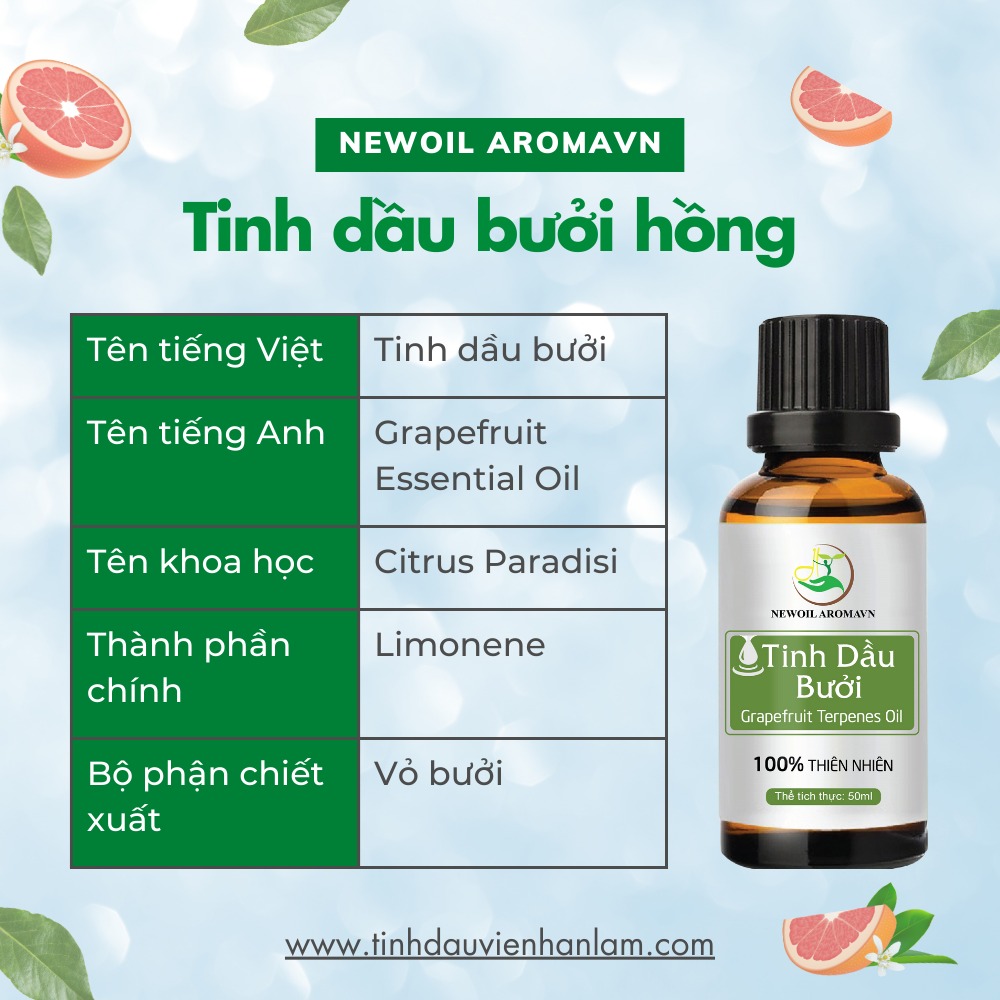 Tinh dầu Bưởi Hồng nguyên chất Newoil Aromavn