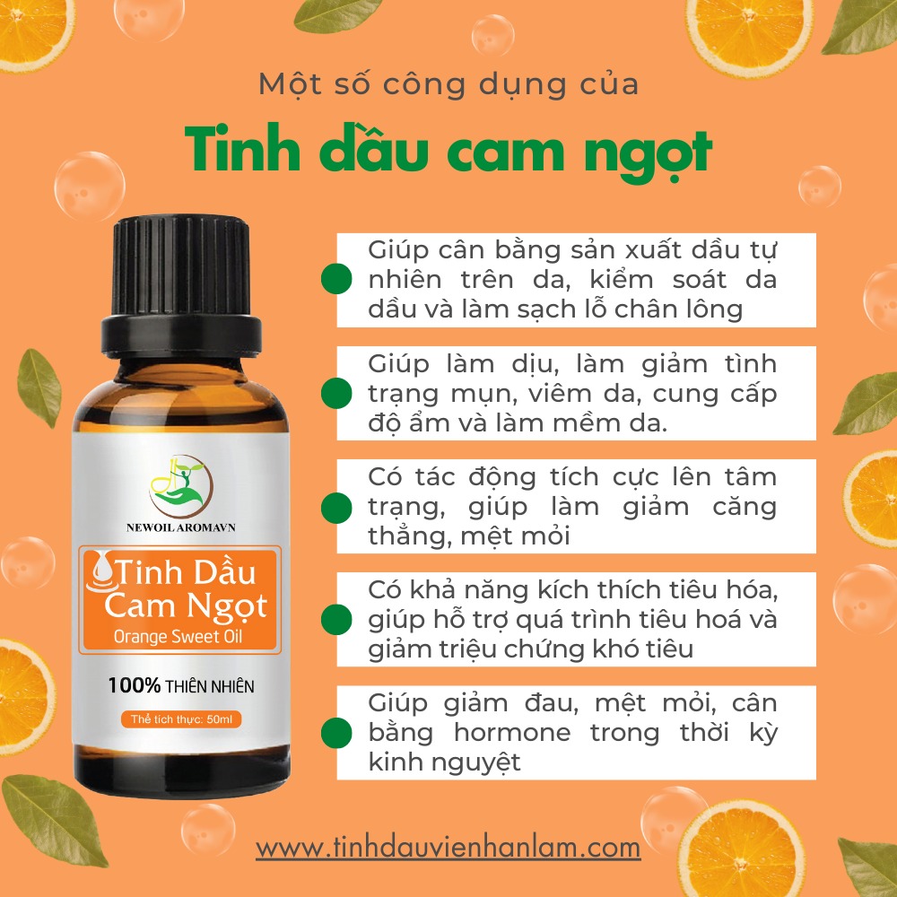 Công dụng và lợi ích của tinh dầu Cam ngọt