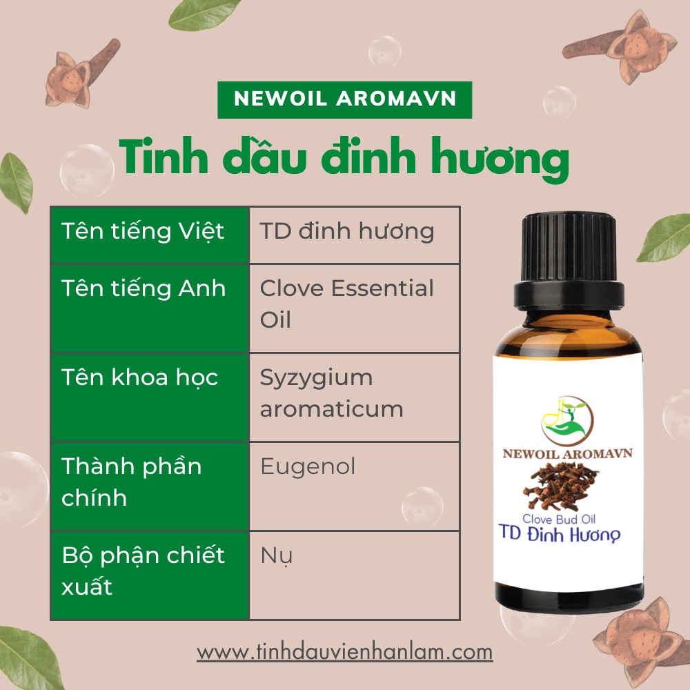 Tinh dầu đinh hương nguyên chất Newoil Aromavn