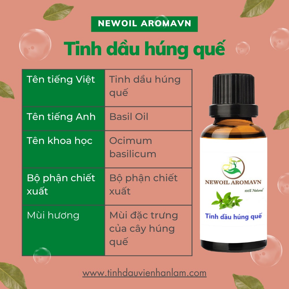 Tinh dầu Húng quế nguyên chất Newoil Aromavn