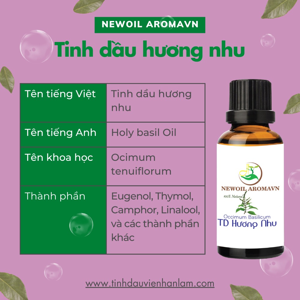 Tinh dầu Hương nhu nguyên chất Newoil Aromavn