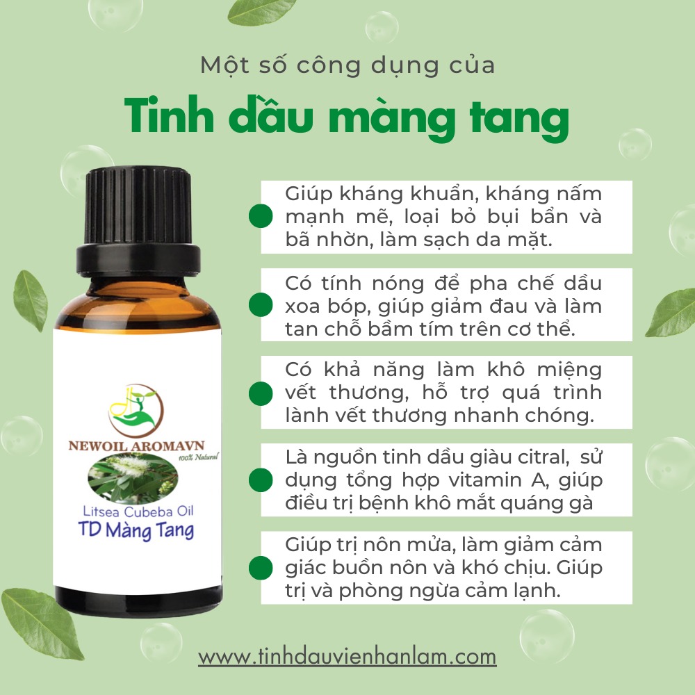 Công dụng và lợi ích của tinh dầu Màng tang