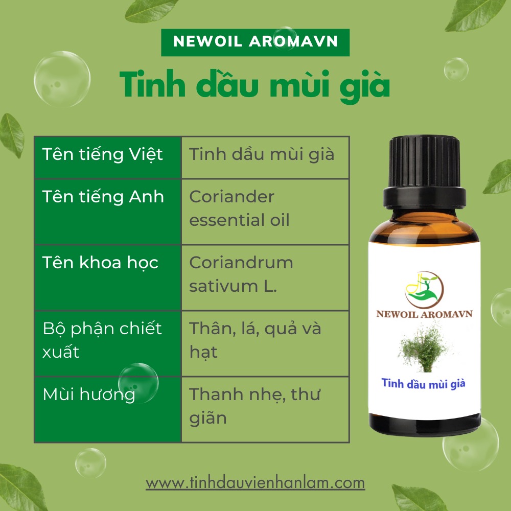 Tinh dầu Mùi Già (ngò rí) nguyên chất Newoil Aromavn