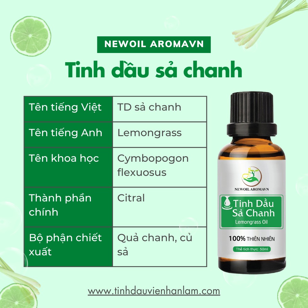 Tinh dầu Sả Chanh nguyên chất Newoil Aromavn