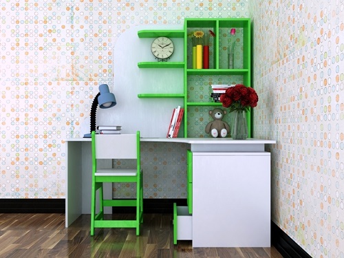 bàn ghế học sinh liền giá sách