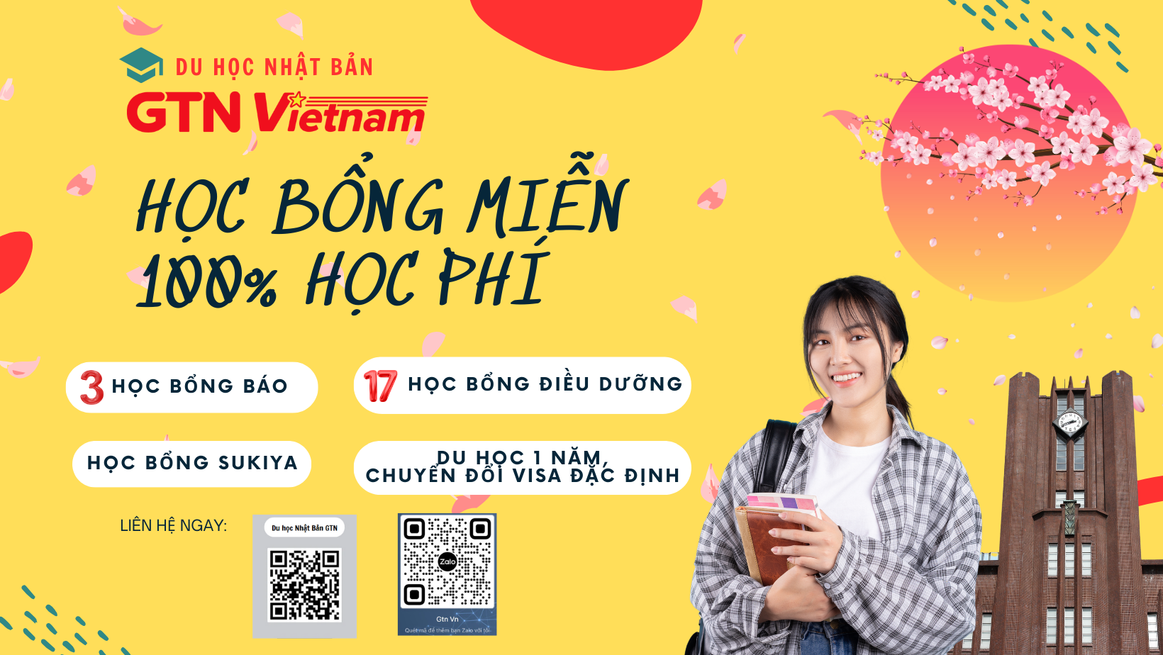 HỌC BỔNG MIỄN 100% HỌC 