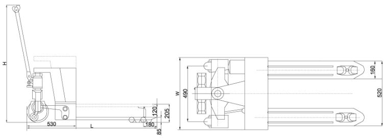 Thông số kĩ thuật Xe nâng tay điện 1.5 tấn SINOLIFT model CBD15B