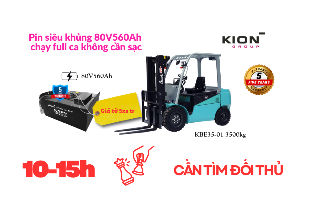 Xe nâng điện Baoli kèm pin lithium