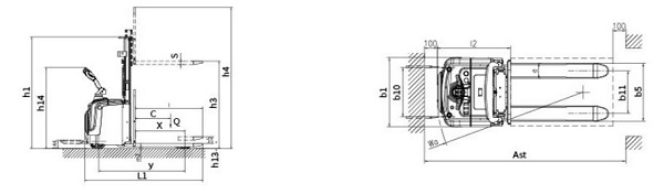 Xe nâng tay điện Stacker 1.5 tấn, 2.0 tấn Heli CDD15/20 J-S