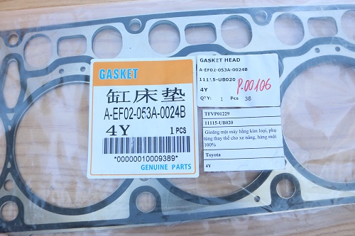 Gioăng mặt máy xe nâng Toyota mã 11115-UB020. Mã P.00106