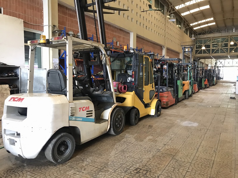 Kho xe nâng cũ tại TFV