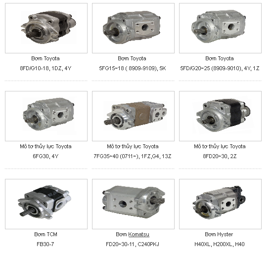 Bơm thủy lực xe nâng TCM, Toyota, Komatsu