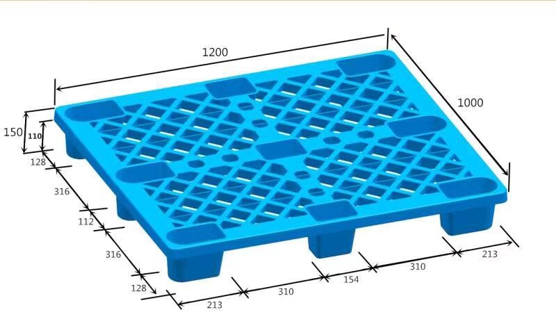 Pallet nhựa chân cốc PLC-01 XK màu xanh dương