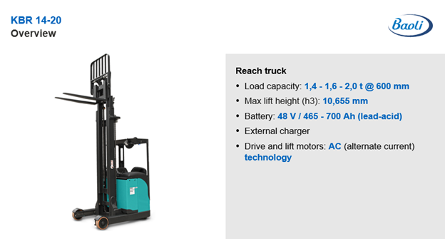 Xe nâng điện ngồi lái Baoli KBR14-20 Series