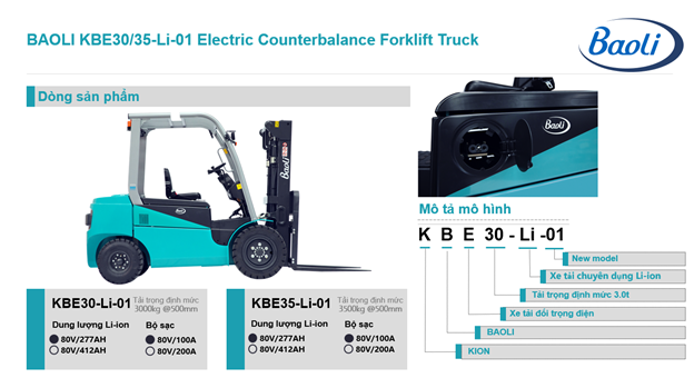 KBE30-Li-01 là dòng thuộc trong xe nâng điện Baoli KBE30-35-Li-01 Series