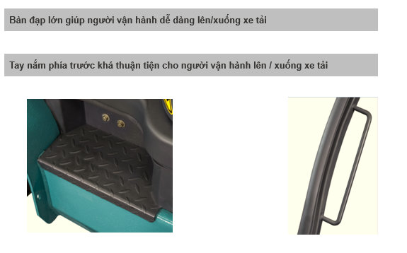 Bàn đạp và tay nắm chắc chắn