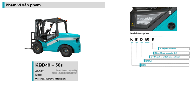 Xe nâng dầu Baoli KBD40-50S Series