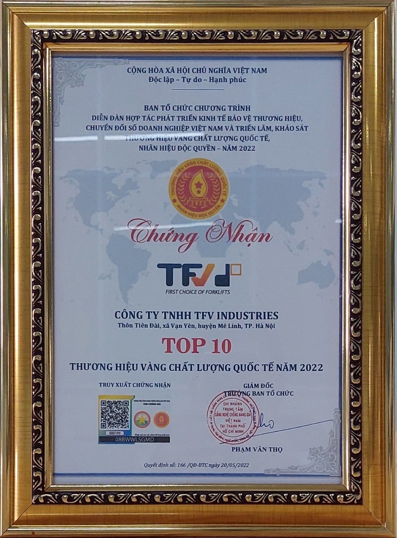 TFV đạt danh hiệu TOP 10 thương hiệu vàng chất lượng quốc tế năm 2022