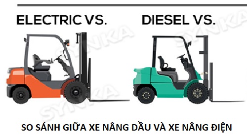 Lựa chọn xe nâng dầu hoặc xe nâng điện phù hợp với tính chất công việc