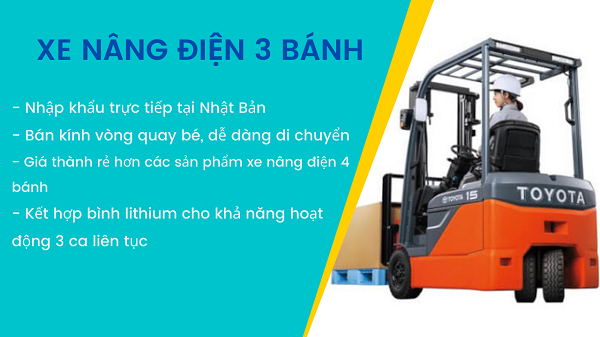 Xe nâng điện ngồi  lái 3 bánh