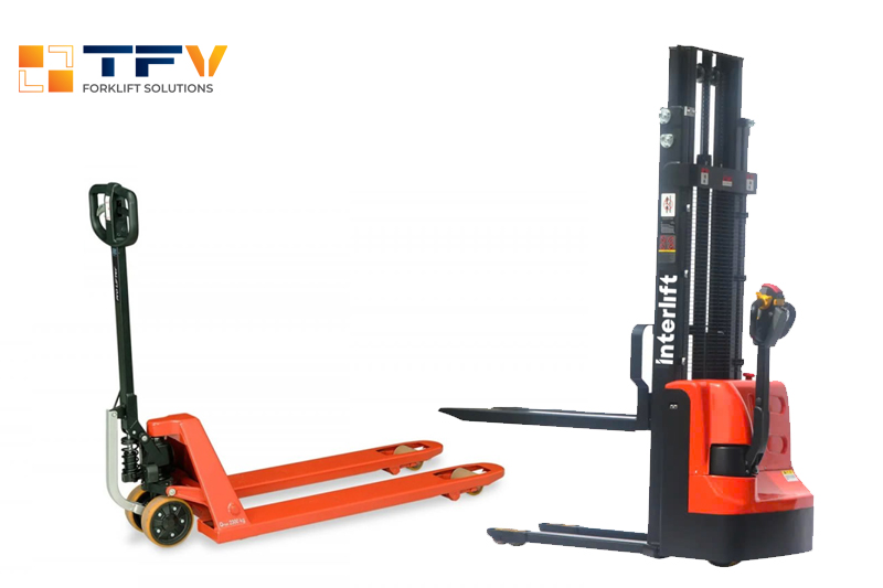 Xe nâng Stacker và xe nâng tay