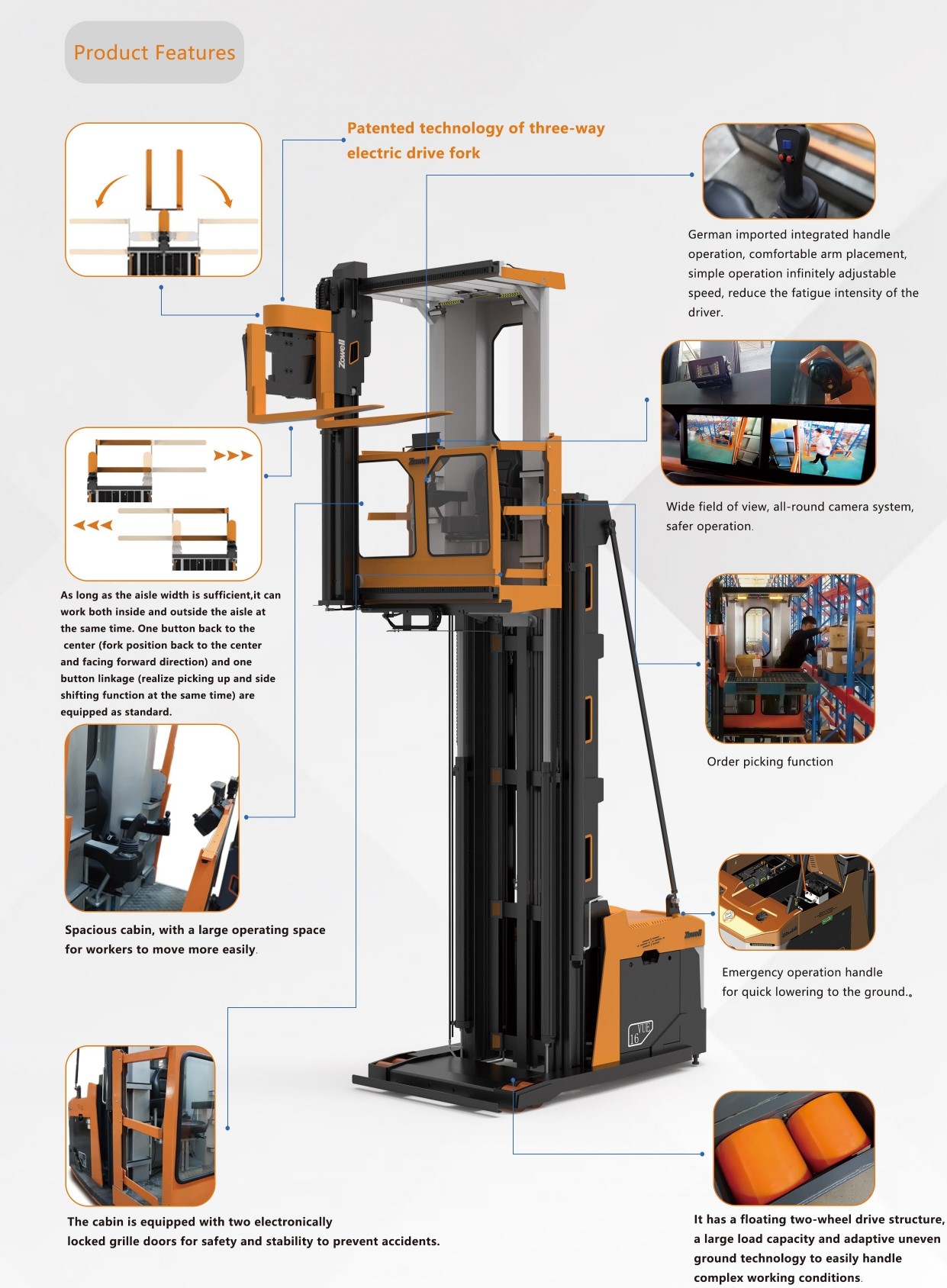 Xe nâng VNA 1.6 tấn