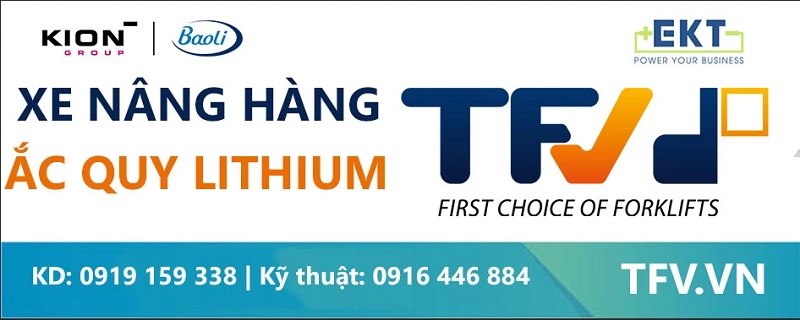 Xe nâng hàng, Pin Lithium do TFV phân phối chính hãng và độc quyền