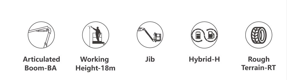 Xe nâng người Boomlift hiệu Dingli, Model BA18CHRT, D Series