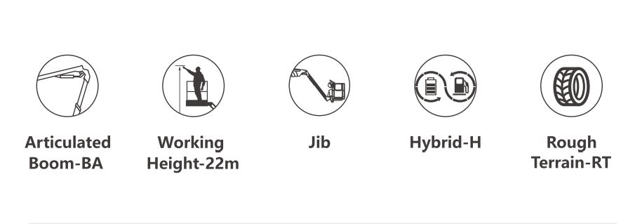 Xe nâng người Boomlift hiệu Dingli, Model BA22CHRT, D Series