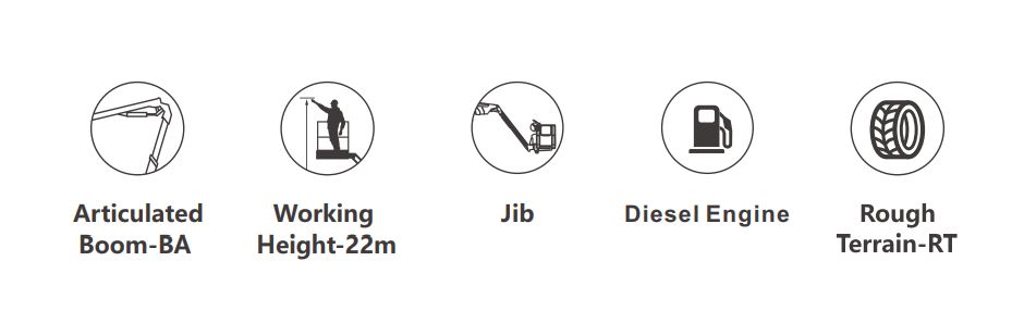 Xe nâng người Boomlift hiệu Dingli, Model BA22CRT, D Series