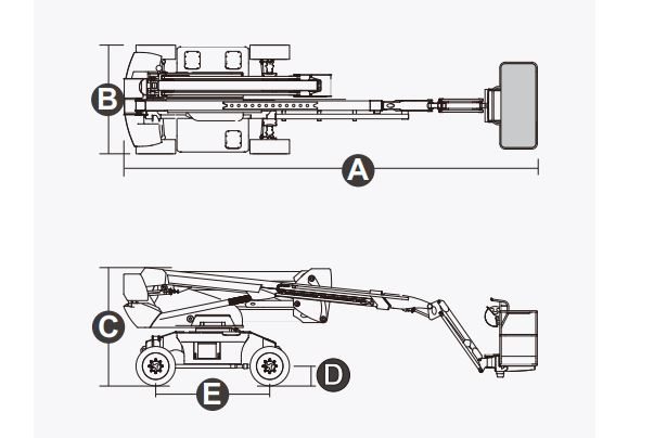 Xe nâng người Boomlift hiệu Dingli, Model BA22CRT, D Series