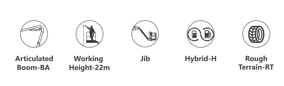 Xe nâng người Boomlift hiệu Dingli, Model BT16CHRT, D Series