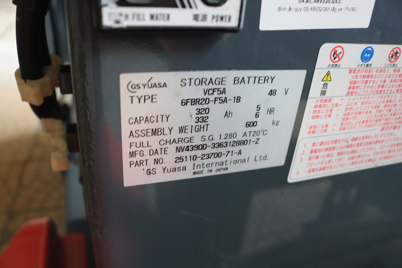Thông số bình điện xe nâng điện cũ Reach truck Toyota 6FBR25